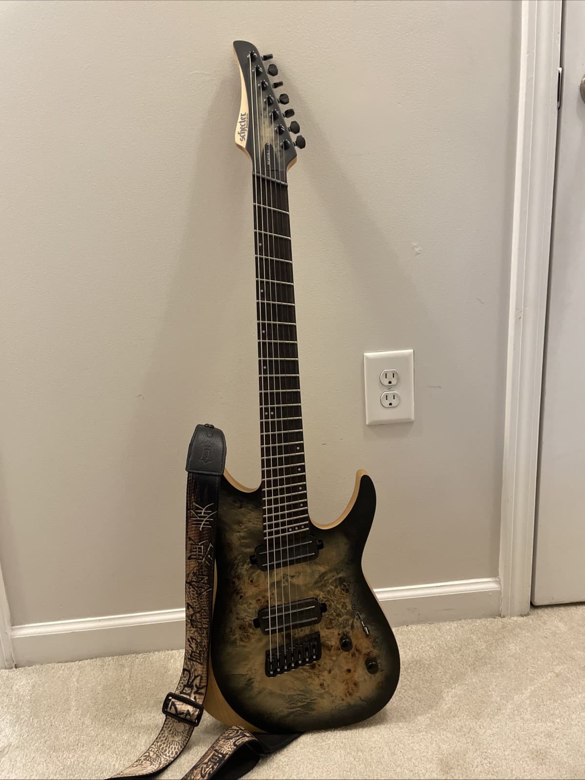 Schecter Reaper-7 Multi-Scale Right-Handed Electric Guitar Satin Charcoal Burst