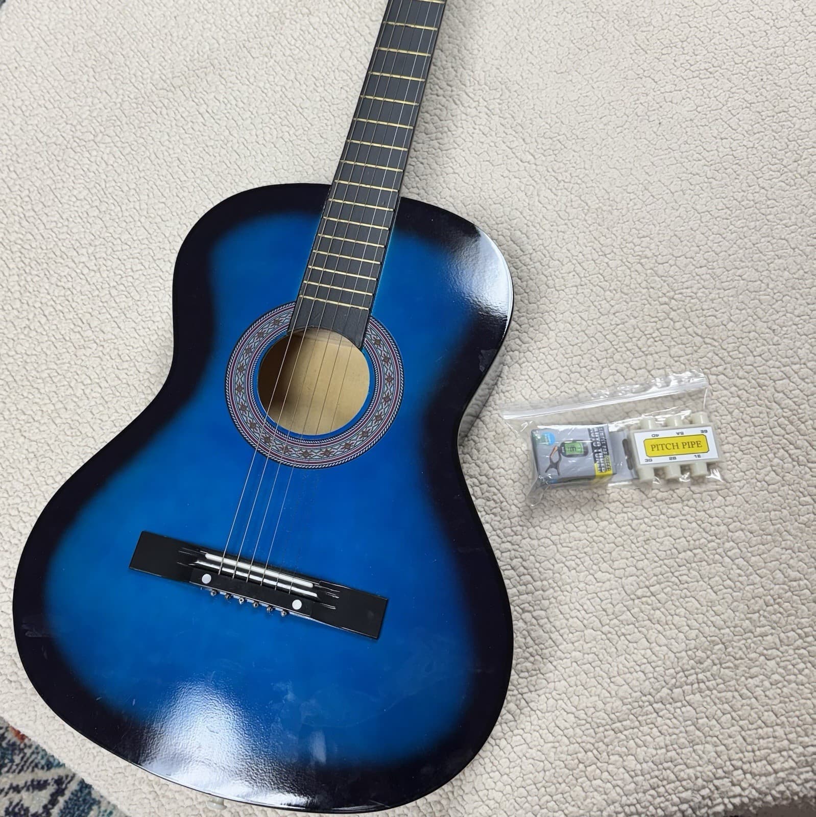Stunning B.C. Rich Acoustic Guitar with Auto Tuner & Pitch Pipe 38" Long