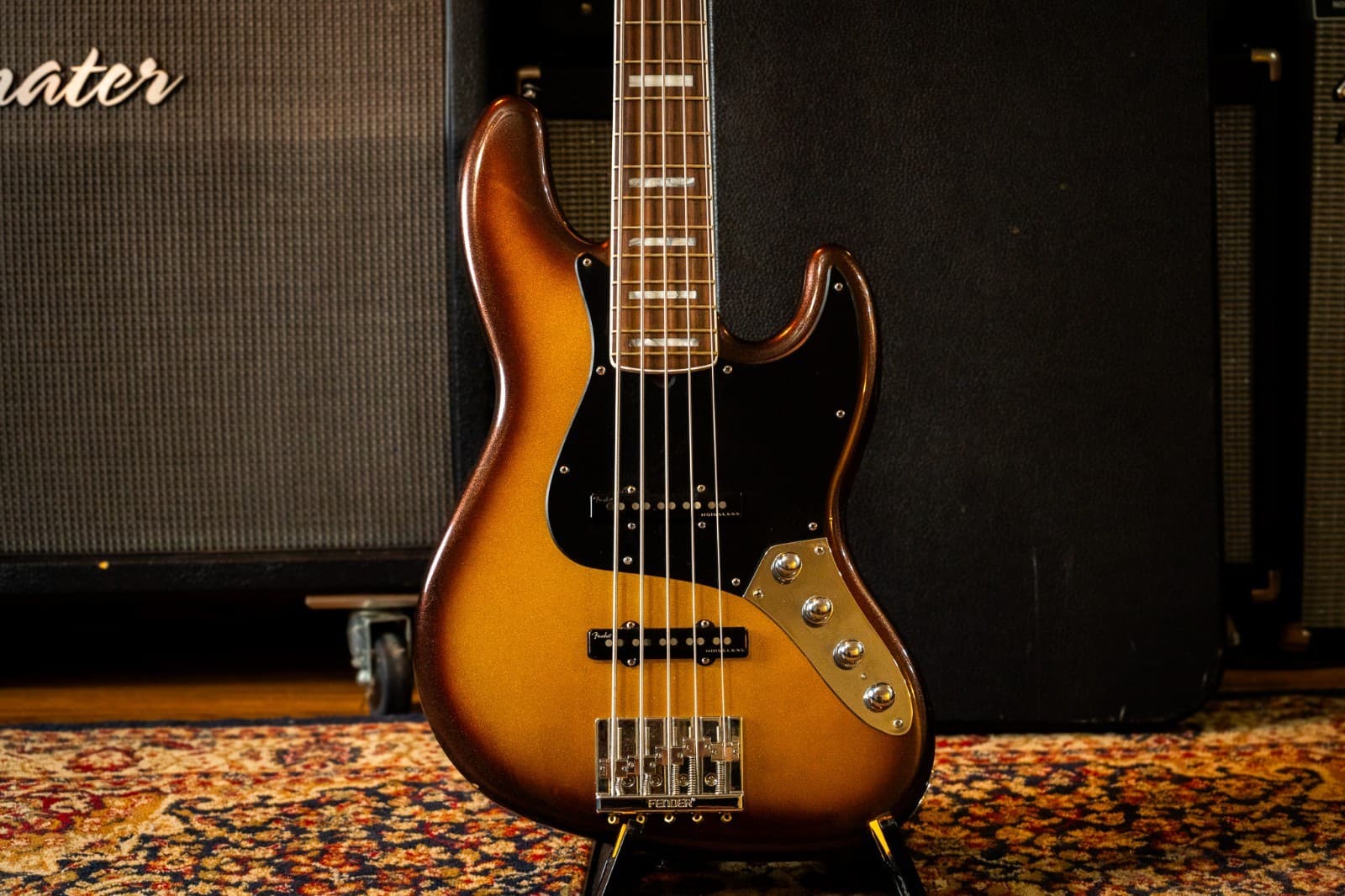 Fender American Ultra Jazz Bass V with Rosewood Fretboard 2019 - Present - Mocha