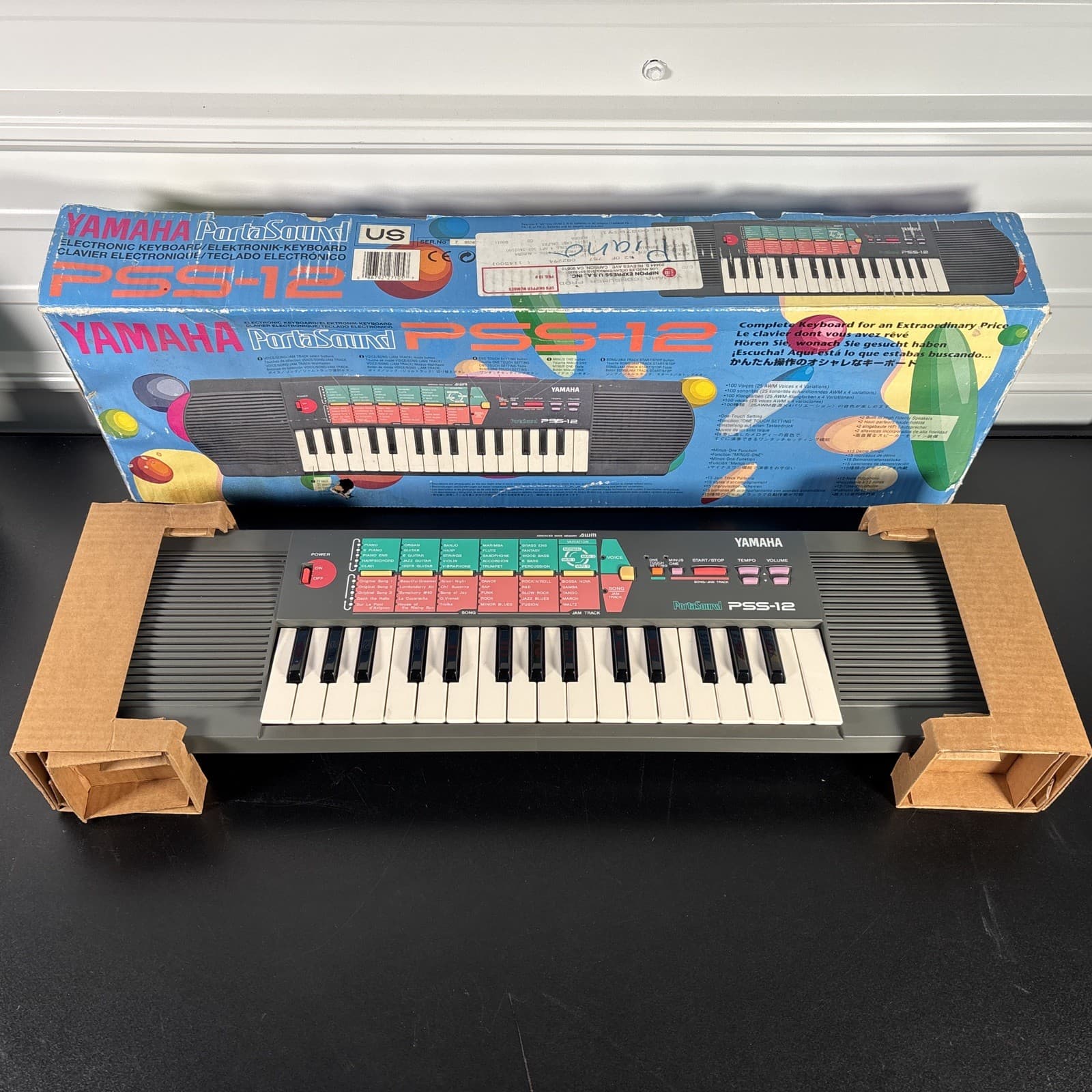 Yamaha PortaSound PSS-12 Keyboard Piano Synthesizer In Box W/ Manual Tested