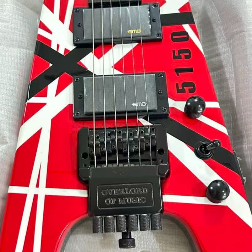 Tribute 5150 Headless Electric Guitar Floyd Rose Tremolo HH Pickup 24Fret ShipUS
