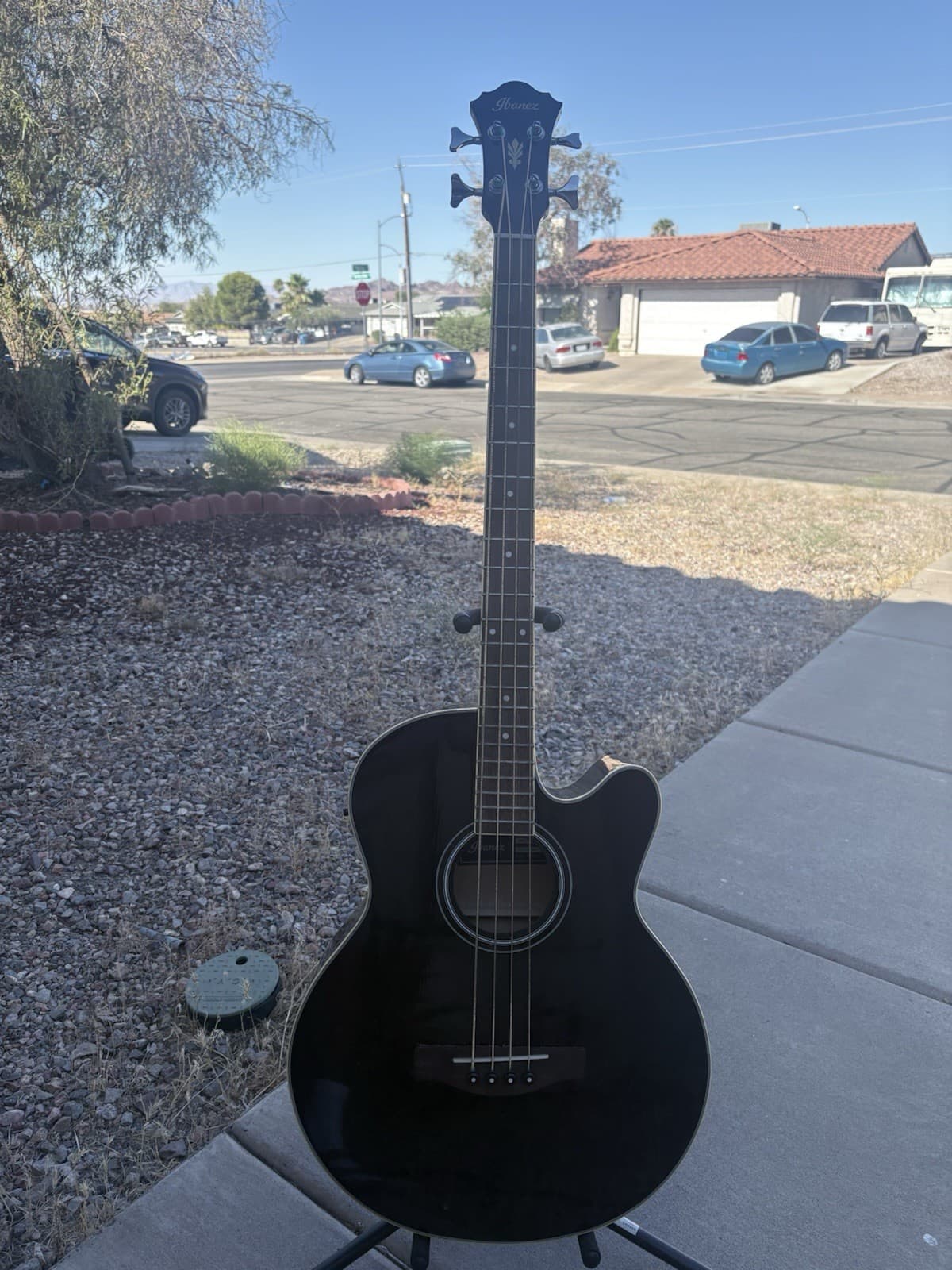 Ibanez AEB5E 4-String Acoustic-Electric Bass Guitar Hollow Body.