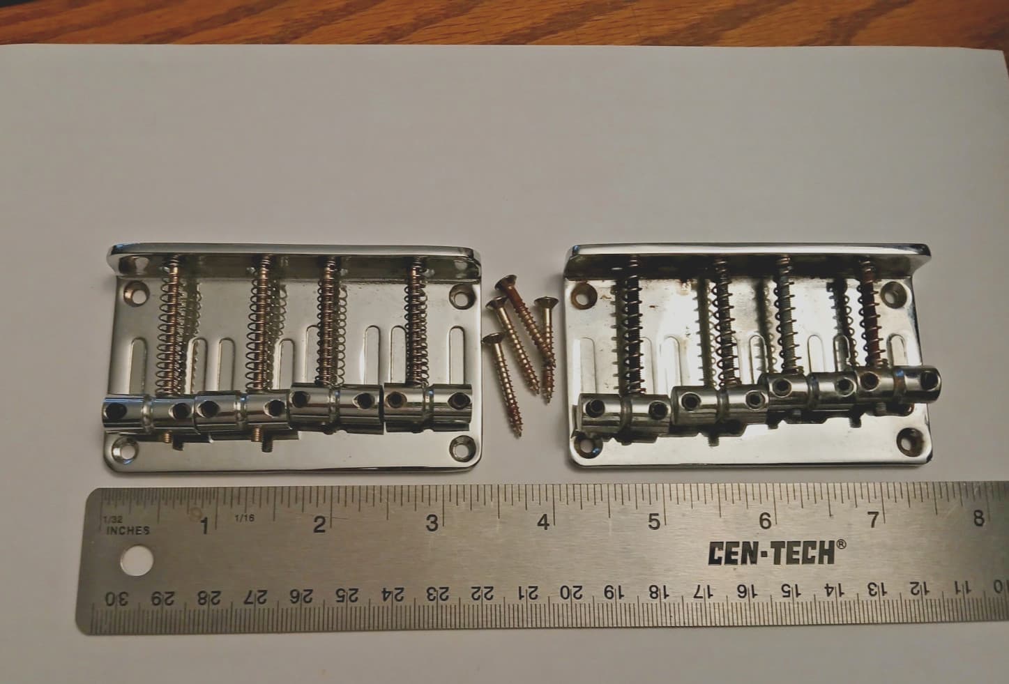 2 Chrome 4 String Bass Guitar Bridges Toploading Bridges One NOS 1 Barely Used