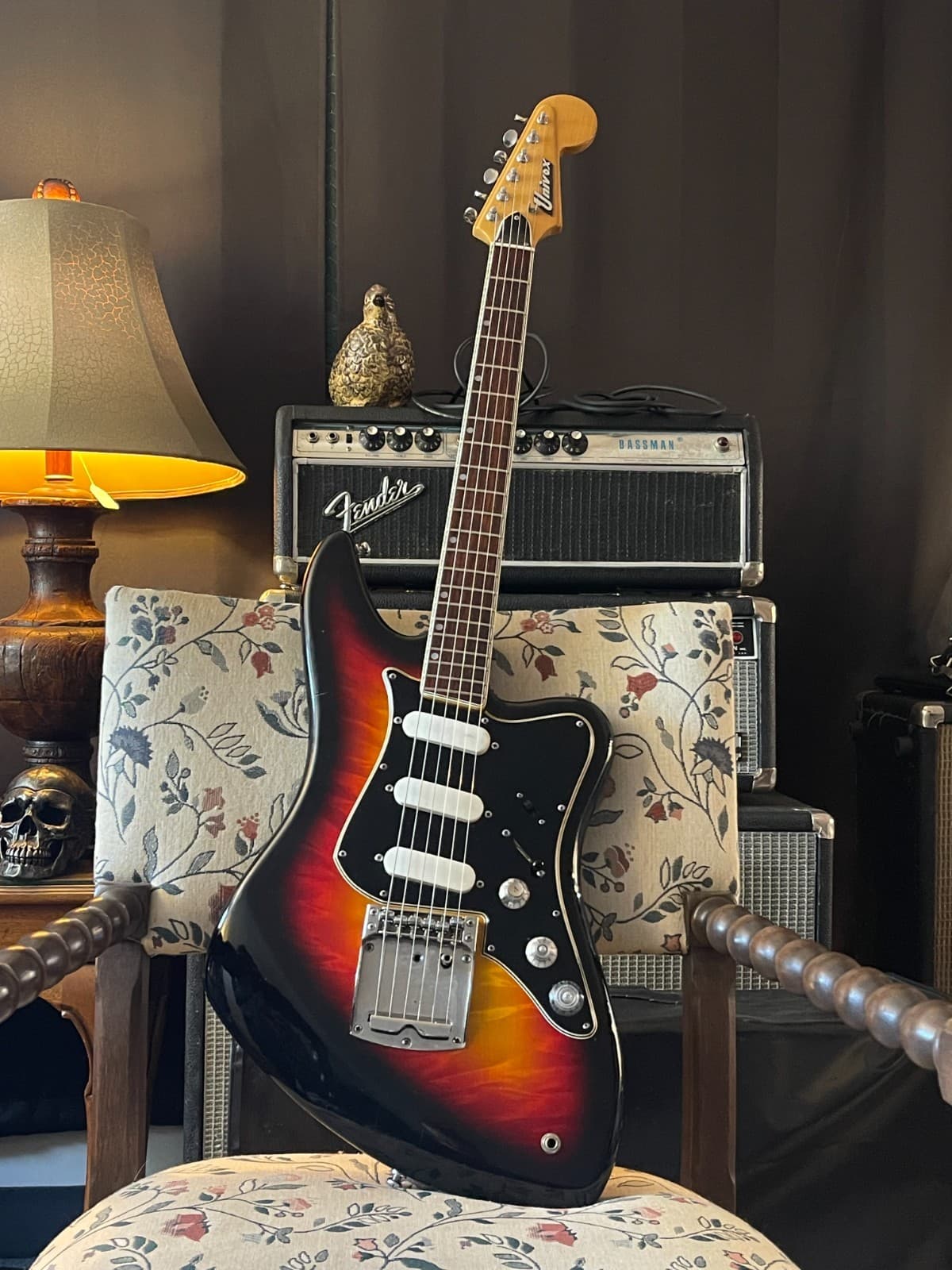 UNIVOX UC-3 Offset Guitar Jaguar/Jazzmaster style Made in Japan 1960s RARE!