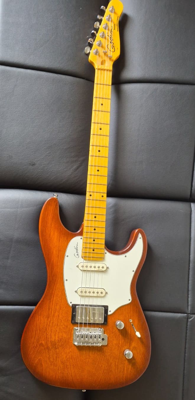 Godin Session HSS Electric Guitar Maple Neck Tremolo w/ Case Made Canada