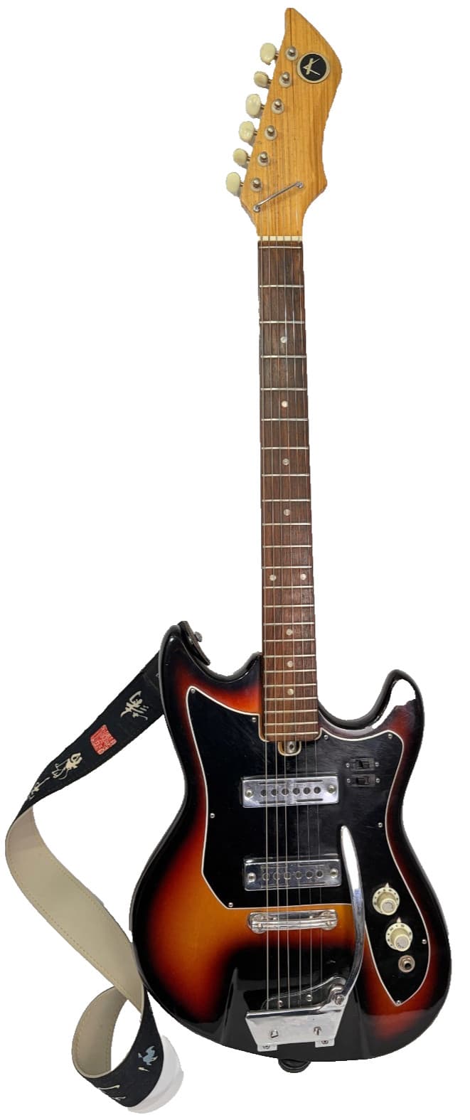 Vintage Kay ET-200 Electric Guitar Sunburst Offset Tremolo Dual Pickup Plays exc