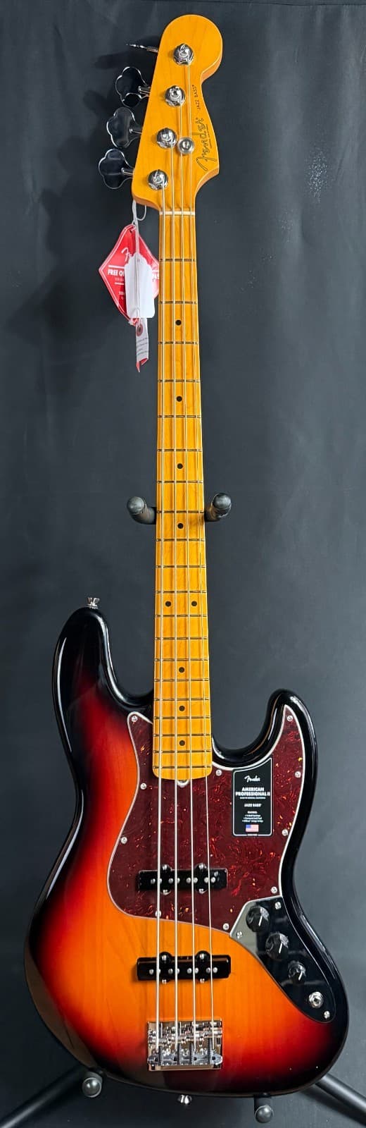 Fender American Professional II Jazz Bass 4-String Bass 3-Tone Sunburst w/ OHSC