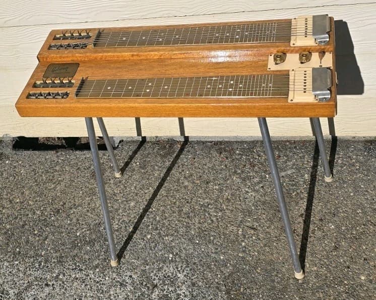 1950s Gibson Consolette Double Neck Lap Wood Steel Guitar With Legs Vintage