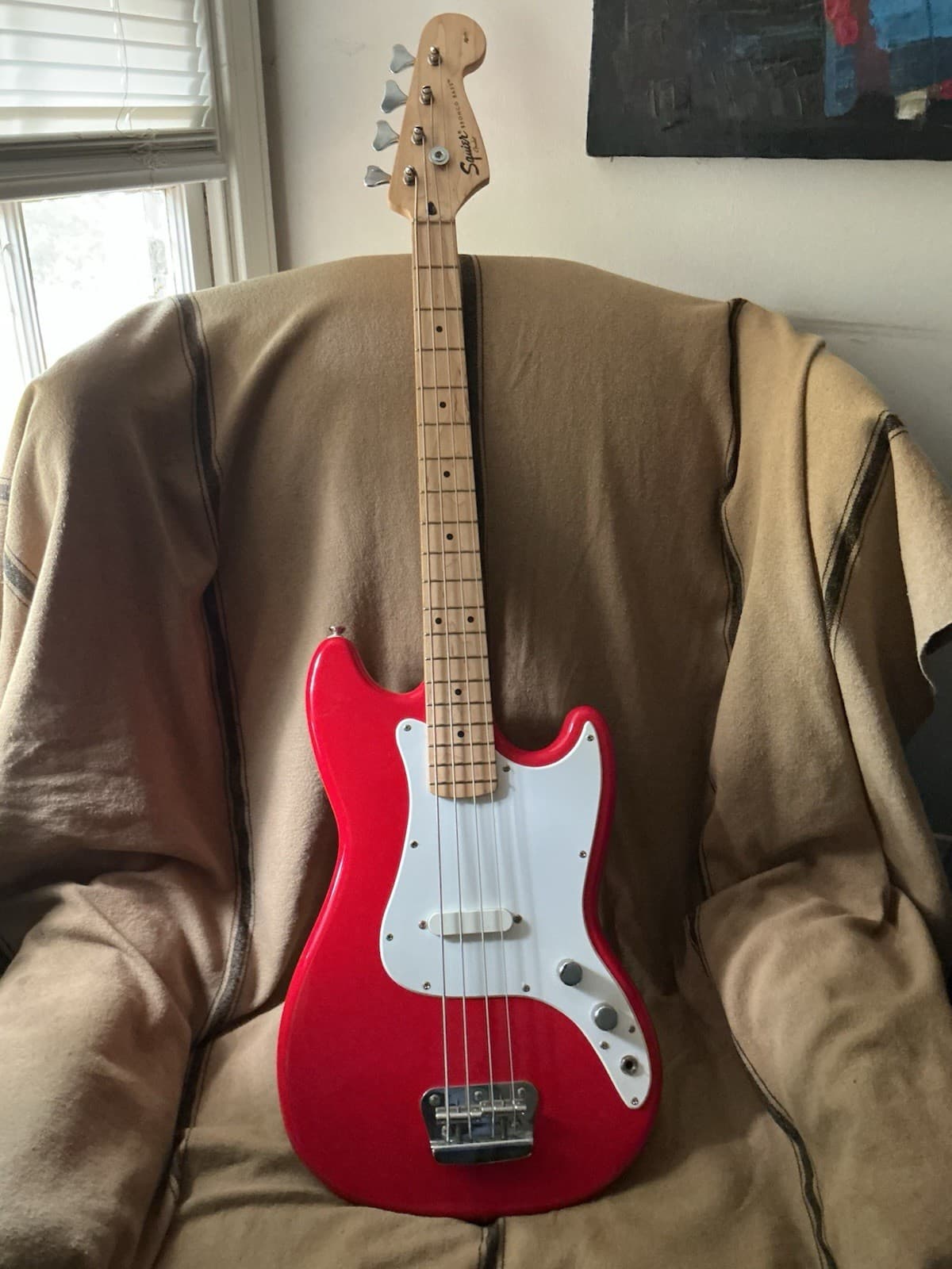 Fender Bronco Bass Guitar/Squier/Short Scale/Red