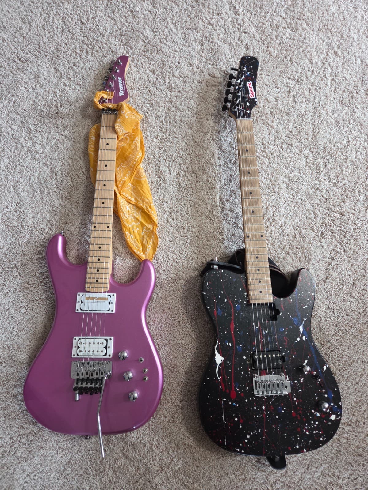 2 GUITARS - Kramer WITH SUSTAINER, and Partscaster with Single Humbucker