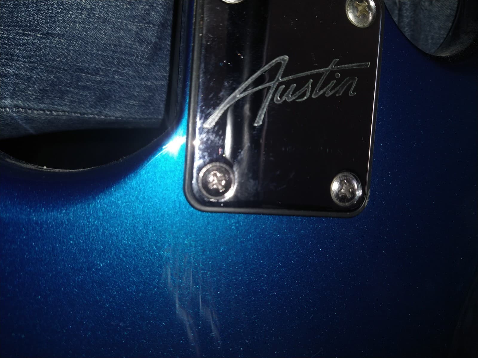 Austin AST100 Strat Style Double Cutaway Electric Guitar - Blue AO1076193