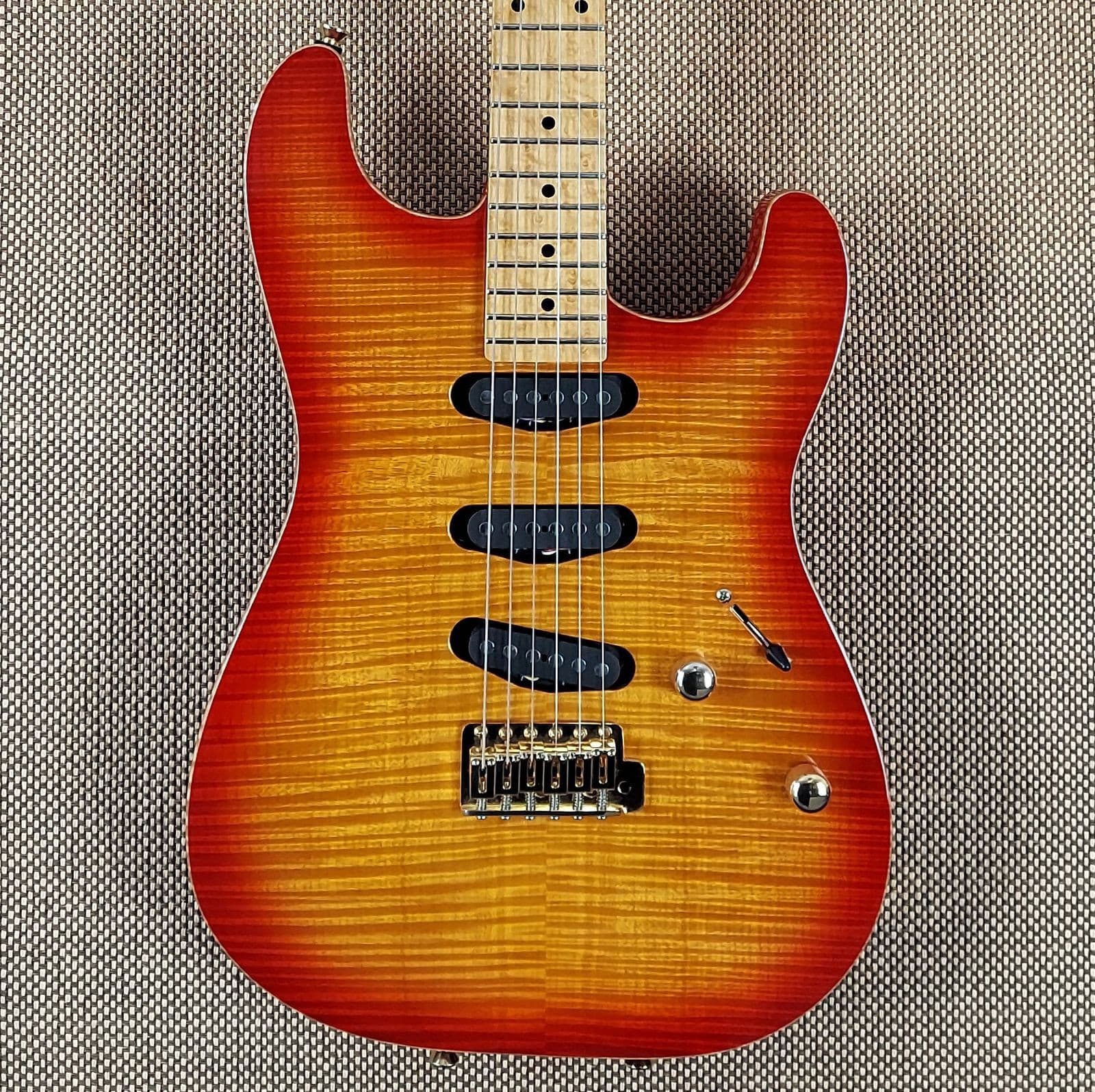 2000 Schecter CET Model USA Custom Shop FLAMED To Death! No Fret Wear