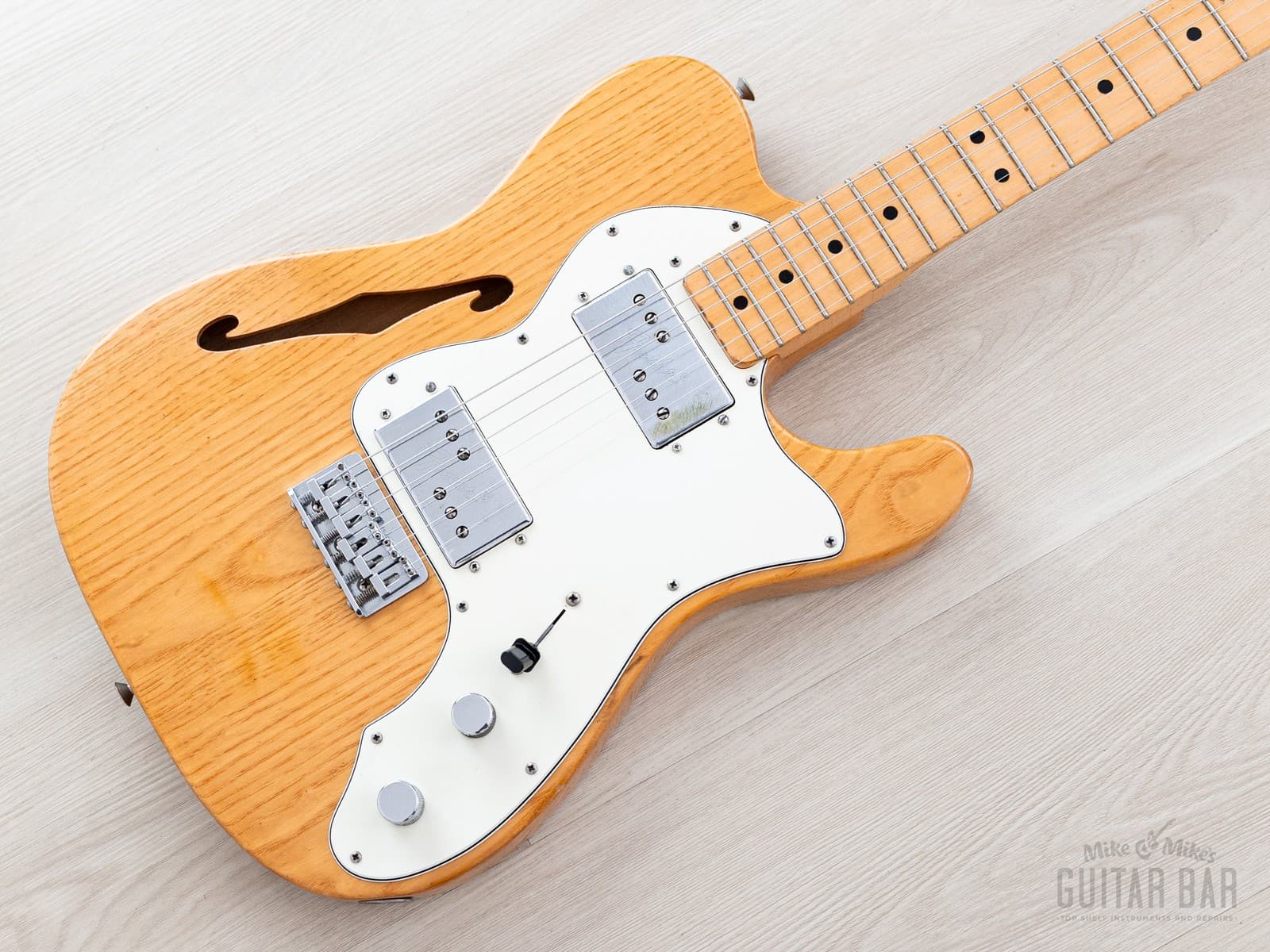 1975 Fender Telecaster Thinline Vintage Semi-Hollow Guitar w/ Wide Range, Case