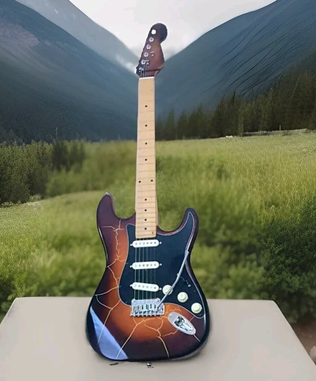 Strat style Electric Guitar Fender Parts Coffee Brown Gold Burst Crackle