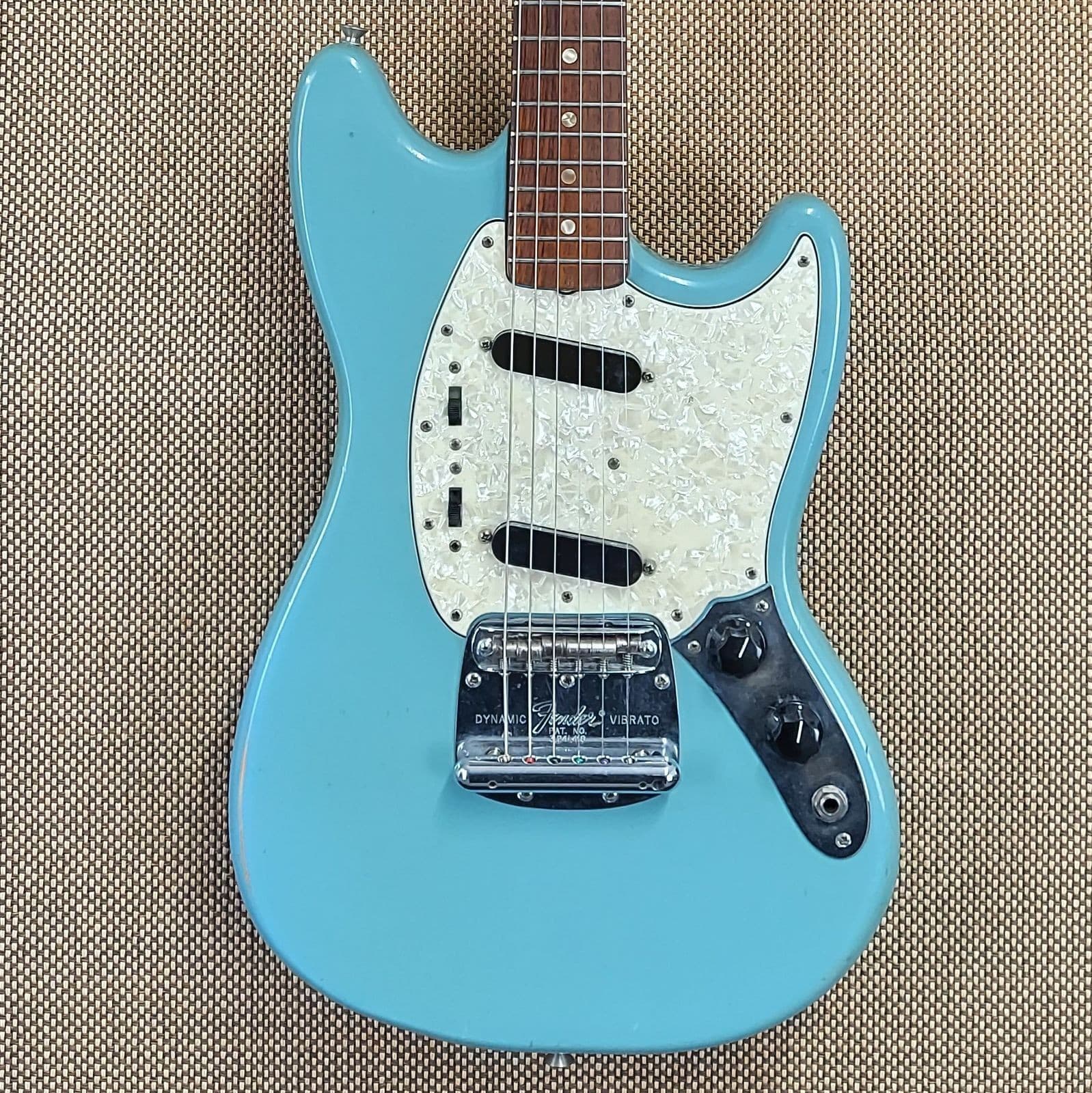 1966 Fender Mustang Guitar Daphne Blue 100% Original Great Player! (72)