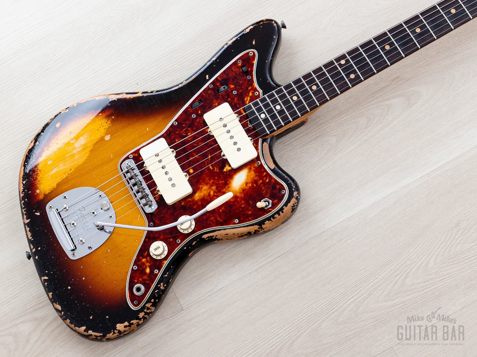 1961 Fender Jazzmaster Pre-CBS Vintage Offset Guitar Sunburst w/ Blonde Case