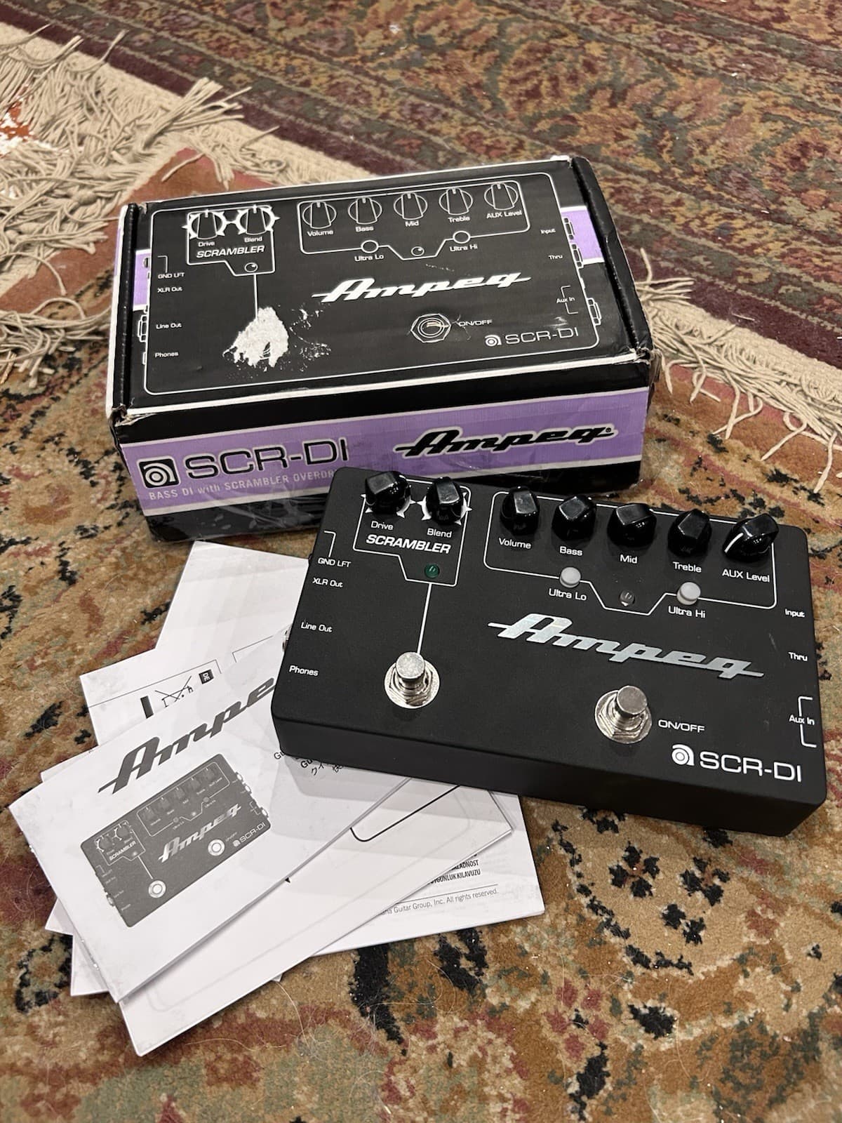 Ampeg SCR-DI Bass DI Scrambler Overdrive Analog Effects Pedal for Bass Guitar