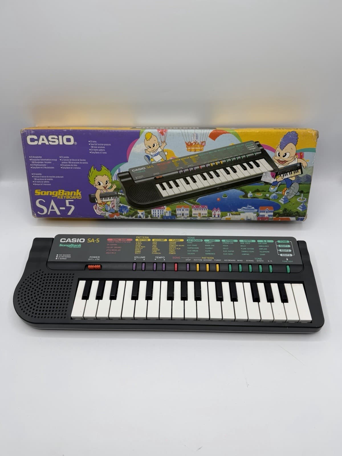 CASIO SA-5 SongBank Electric Keyboard Piano Synthesizer 32 Keys - TESTED