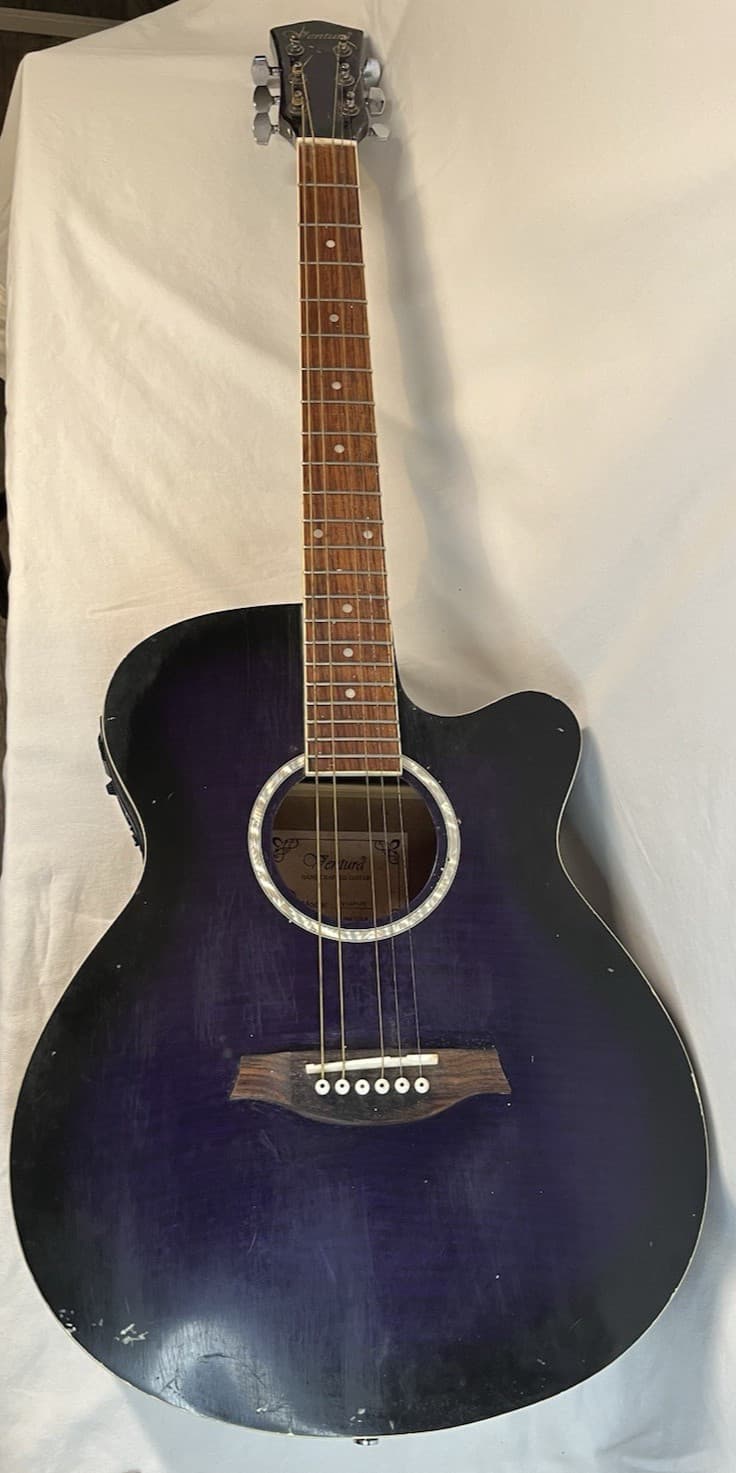 Ventura V‑16PUR Acoustic Electric Guitar Purple Finish EQ7545R OM Folk 22 Frets