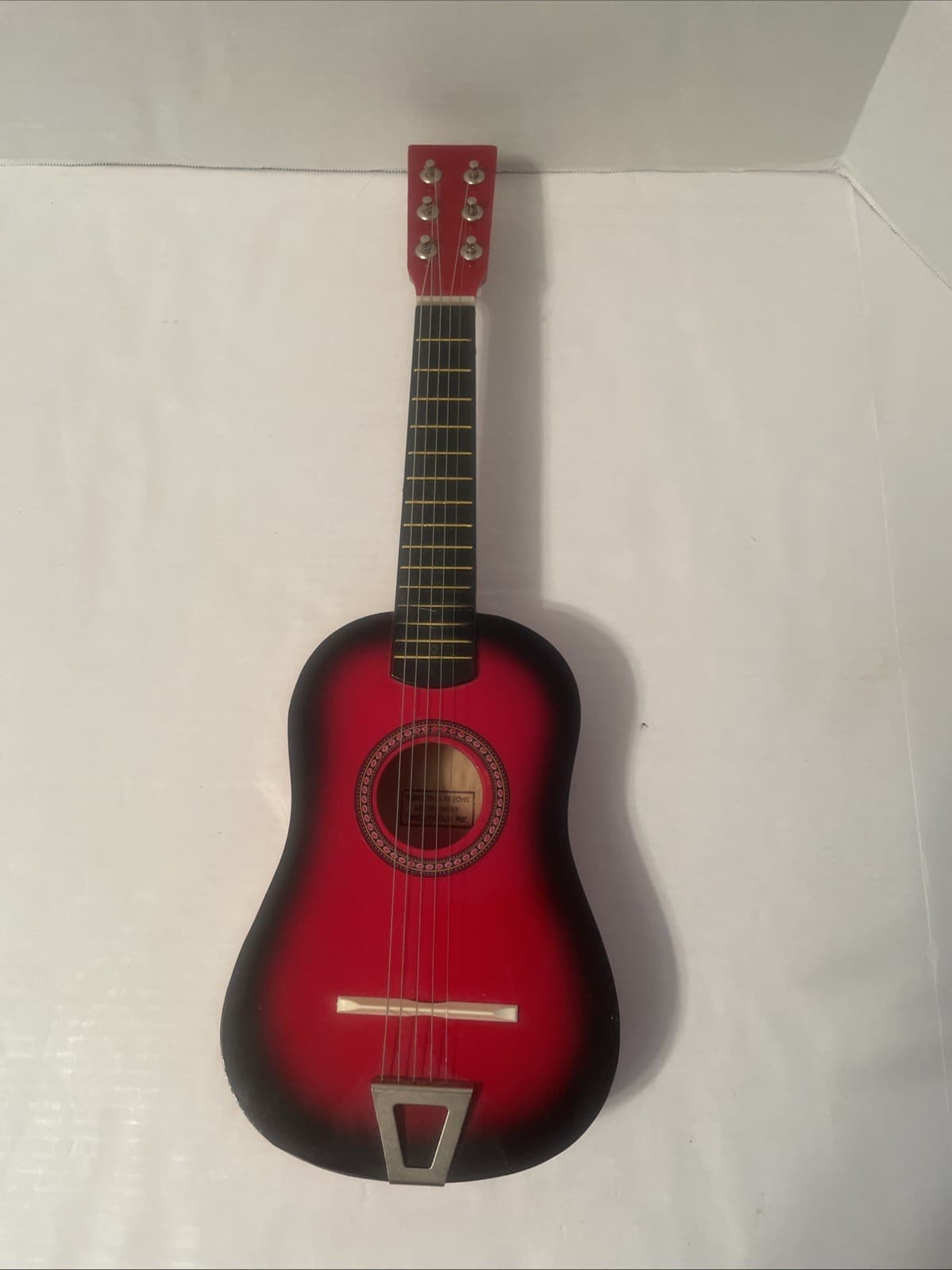 Acoustic Guitar Wood Beginner RED Small Toy Kids Gift Learning Music Instrument