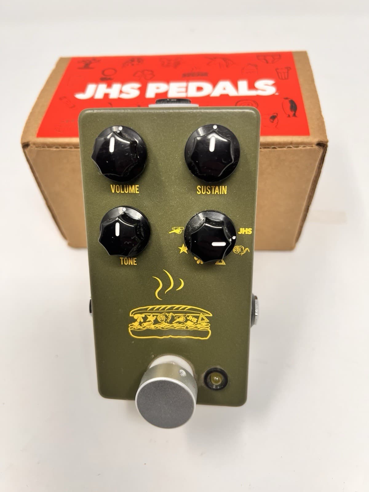 JHS Muffuletta Fuzz Guitar Bass Pedal Green w/Box & Papers