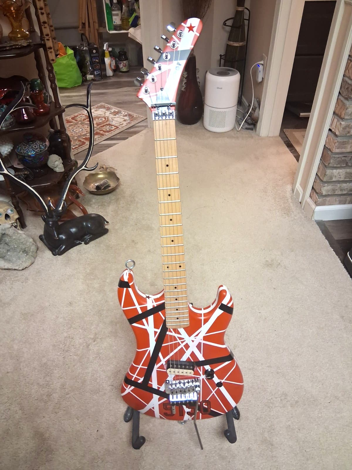 *KRAMER* Baretta STRIPED Guitar w/upgrades KILL SWITCH, TREM STOP & HS CASE!