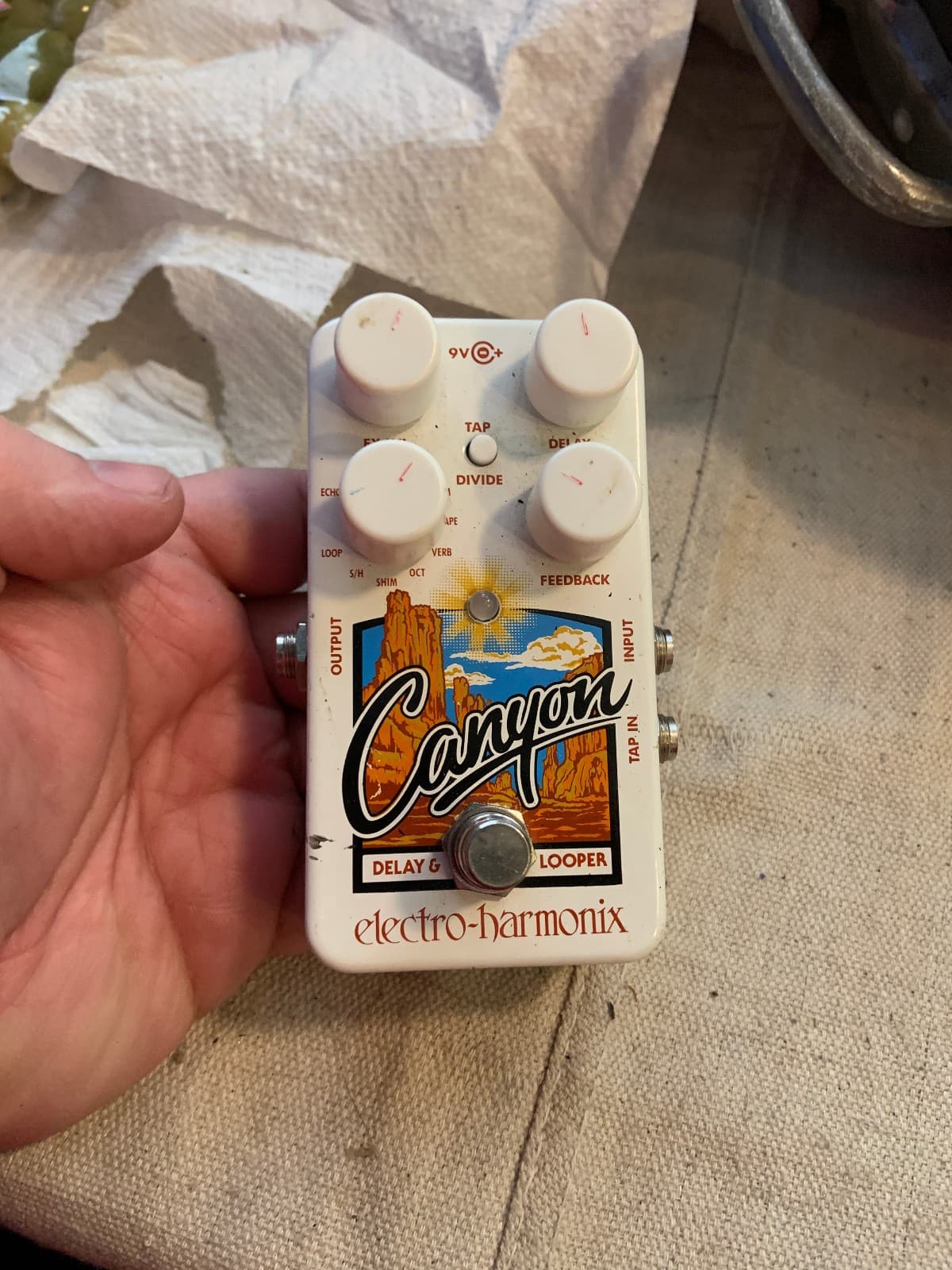 Electro-Harmonix Canyon Delay and Looper Guitar Pedal - White