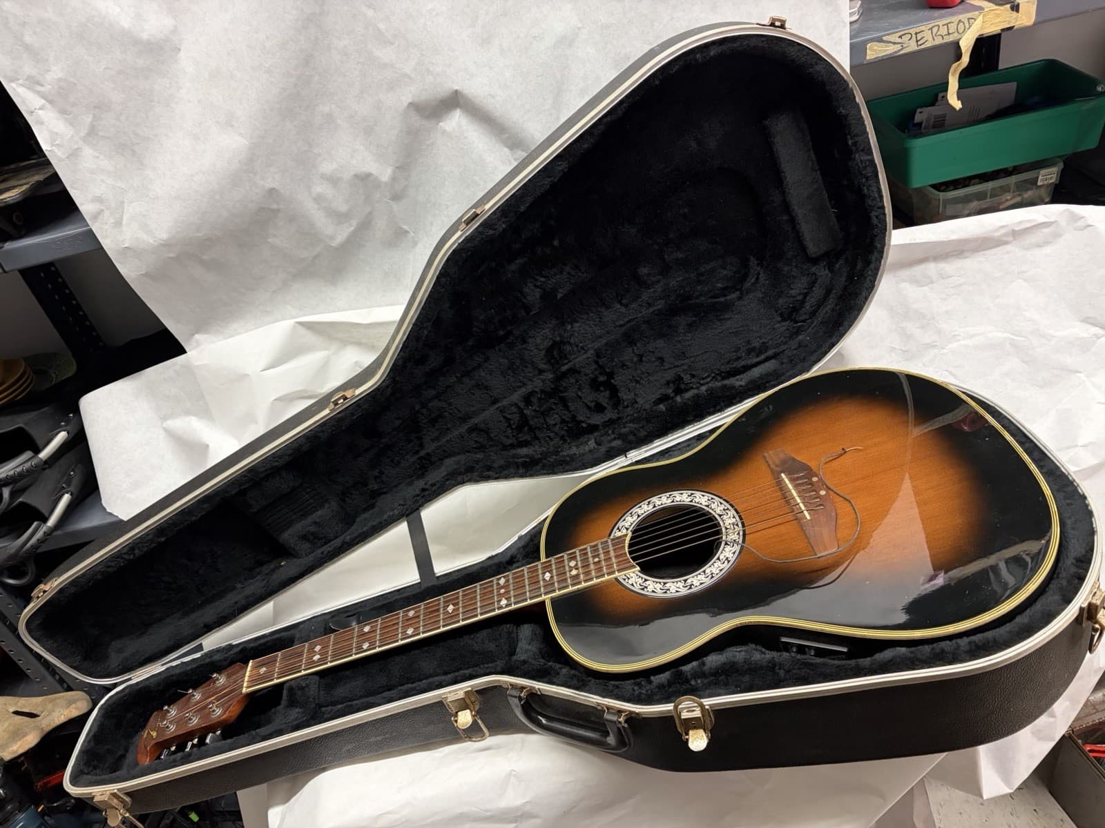 Oviation Celebrity Acoustic Electric Guitar CC67, FOR REPAIR, W/ CASE