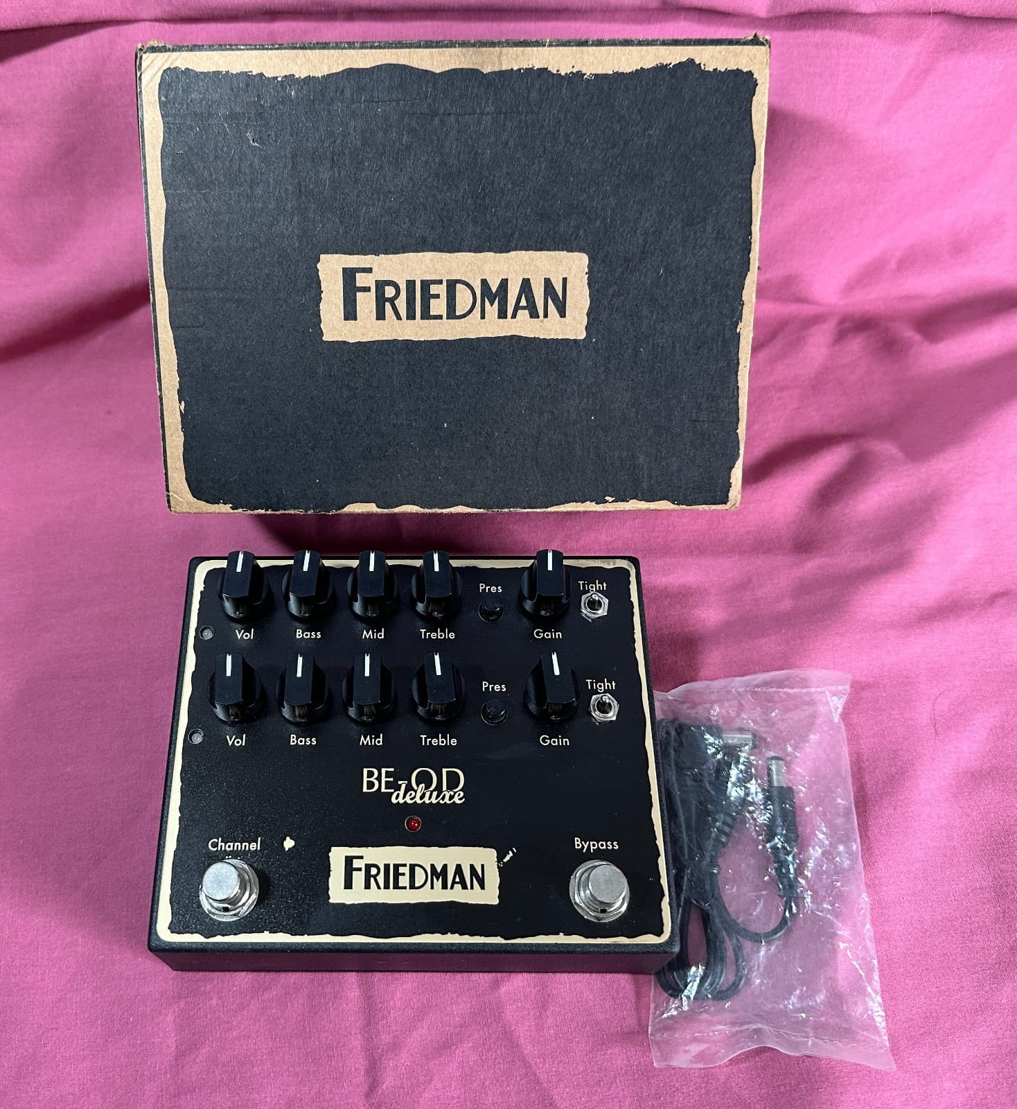 Friedman BE-OD Deluxe Distortion/Overdrive Pedal For Guitar or Bass w/ Orig Box