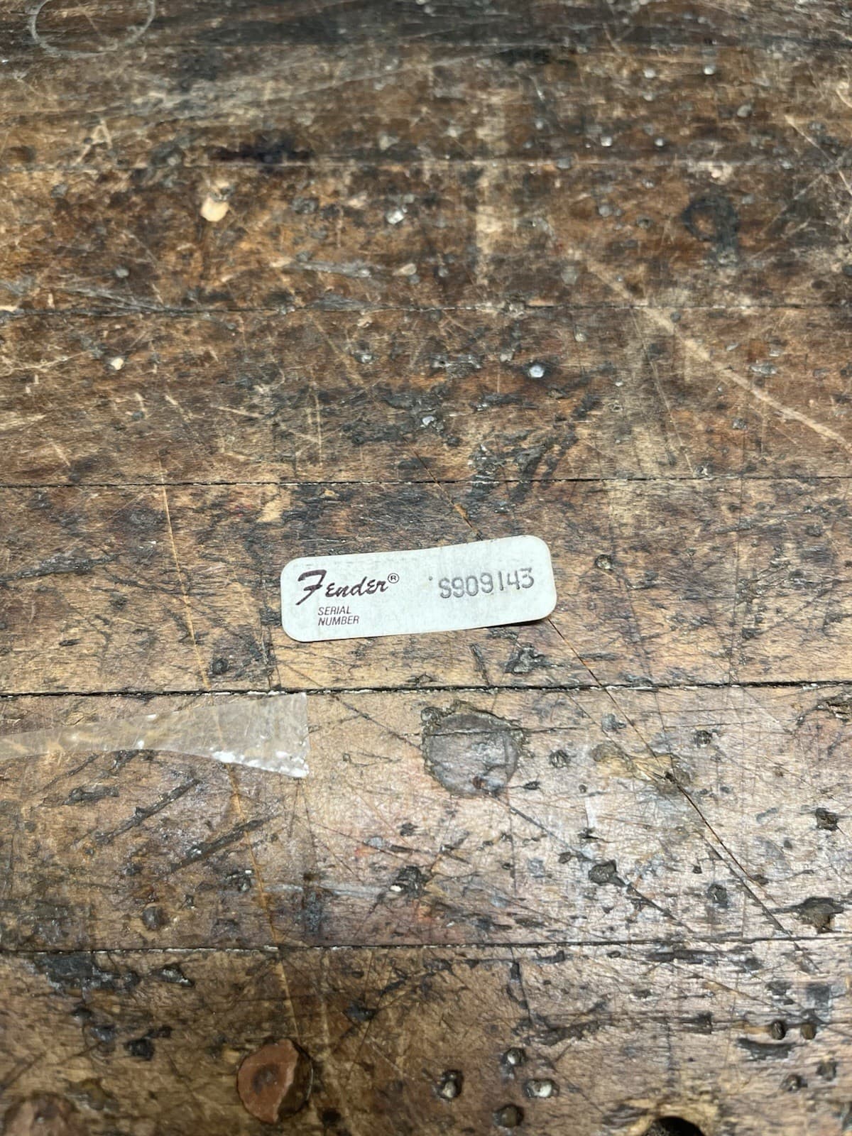 Vintage Fender 1979 Guitar Serial Number Sticker