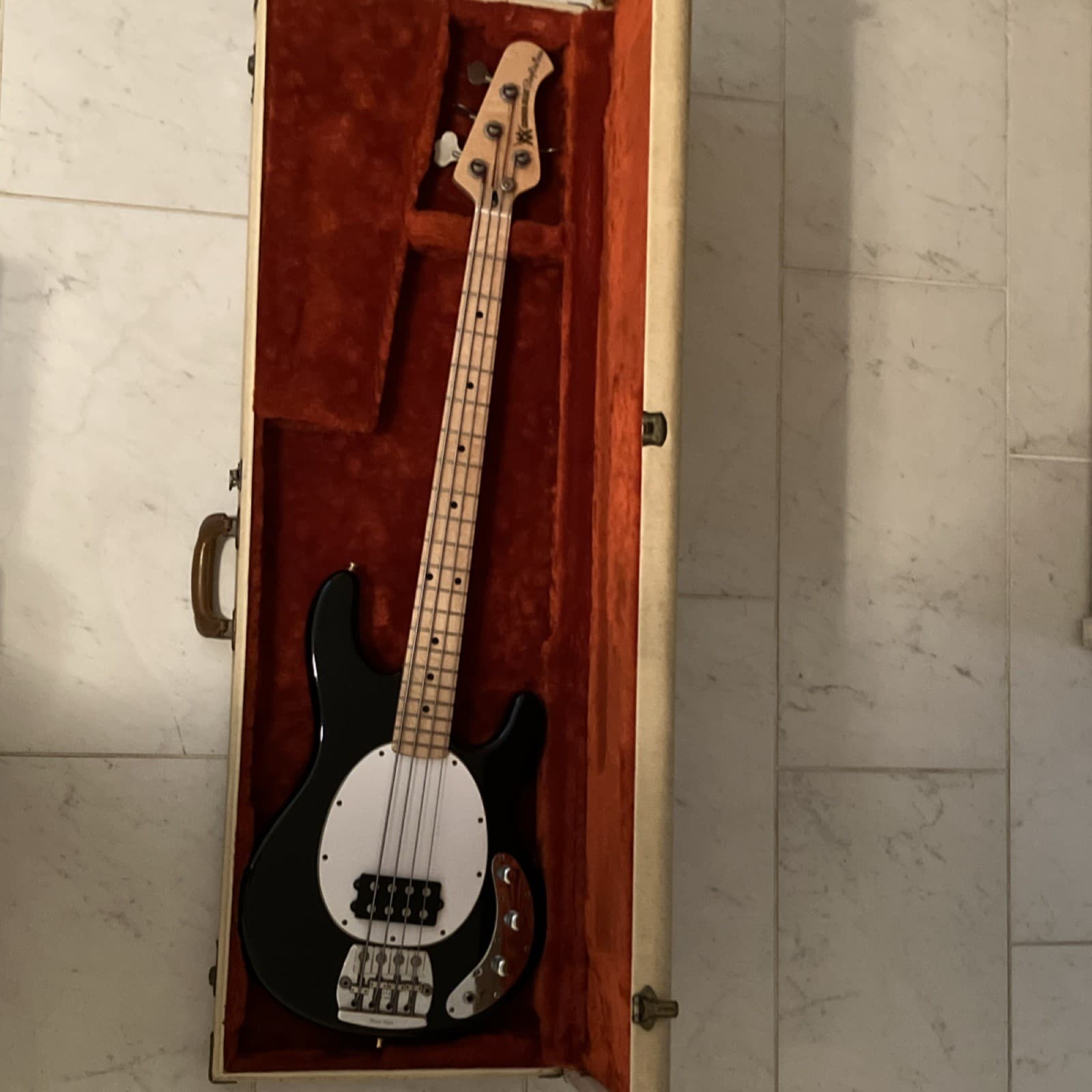 Music Man StingRay 4 String Electric Bass Guitar Black w/ Case