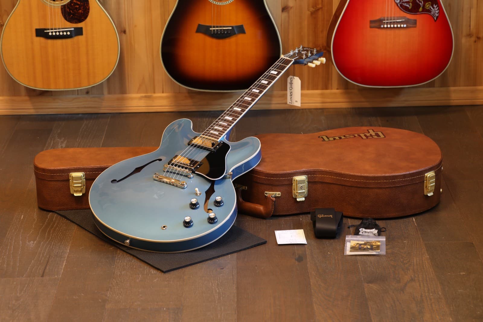 2024 Gibson ES-335 Block Semi-Hollow Electric Guitar Pelham Blue + OHSC