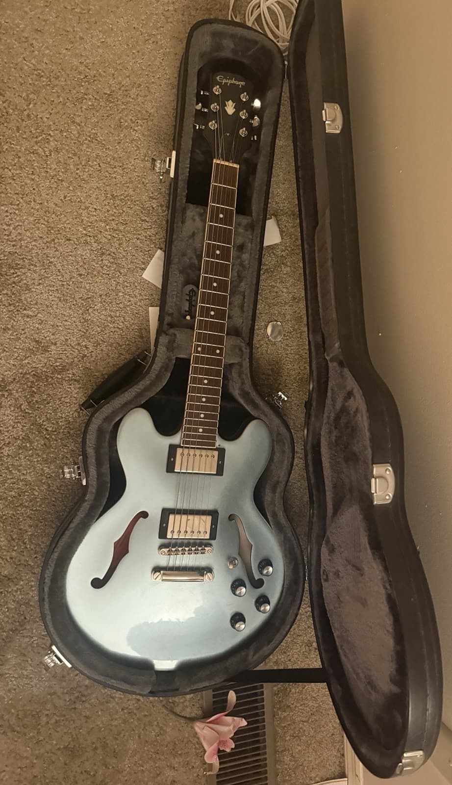 Inspired By Gibson Epiphone ES-339 Semi-Hollowbody Guitar Pelham Blue