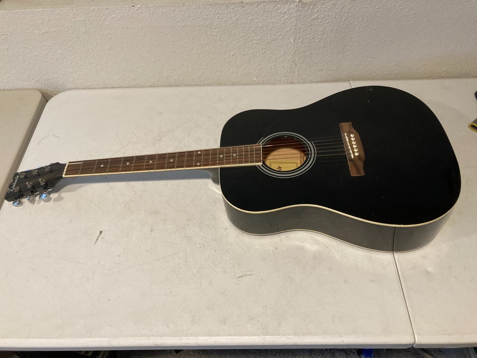 Kashmir KSR-6011-BK Acoustic Guitar - Black Dreadnought - 6-String Folk - China