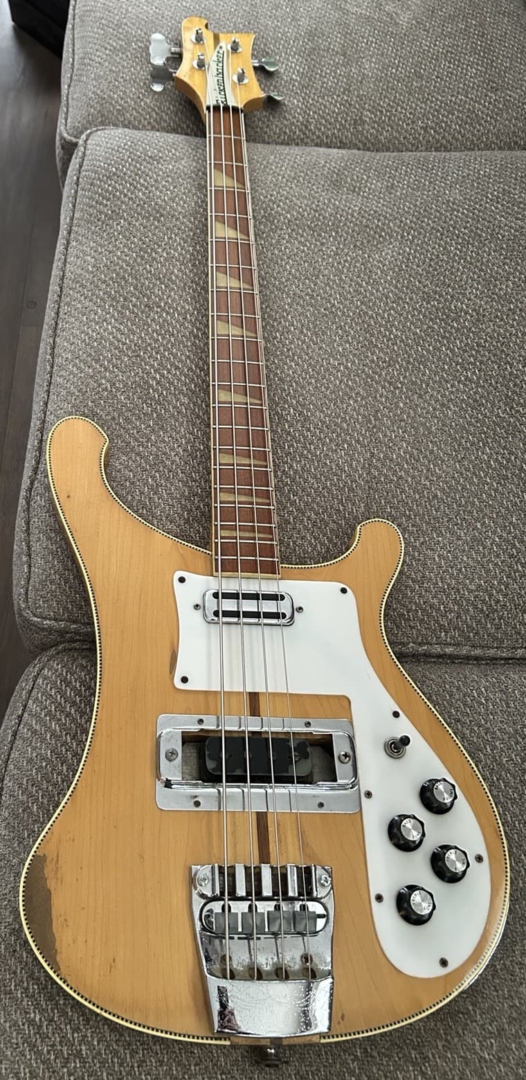 Rare Vintage 1973 Rickenbacker 4001 Bass Guitar In Mapleglo