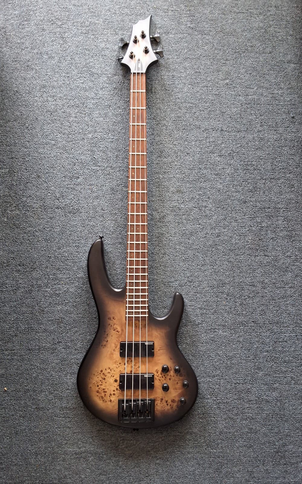 ESP LTD D-4 Bass Guitar Black Color With Wormwood Design Pre-owned