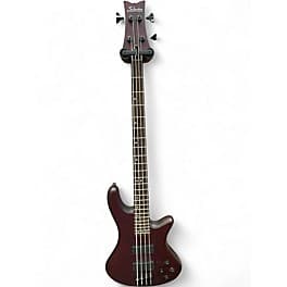 Schecter Guitar Research Stiletto Custom 4 String Trans Red Electric Bass Guitar