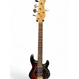 Sterling by Music Man STINGRAY RAY 5 RUBY RED BURST SATIN Electric Bass Guitar