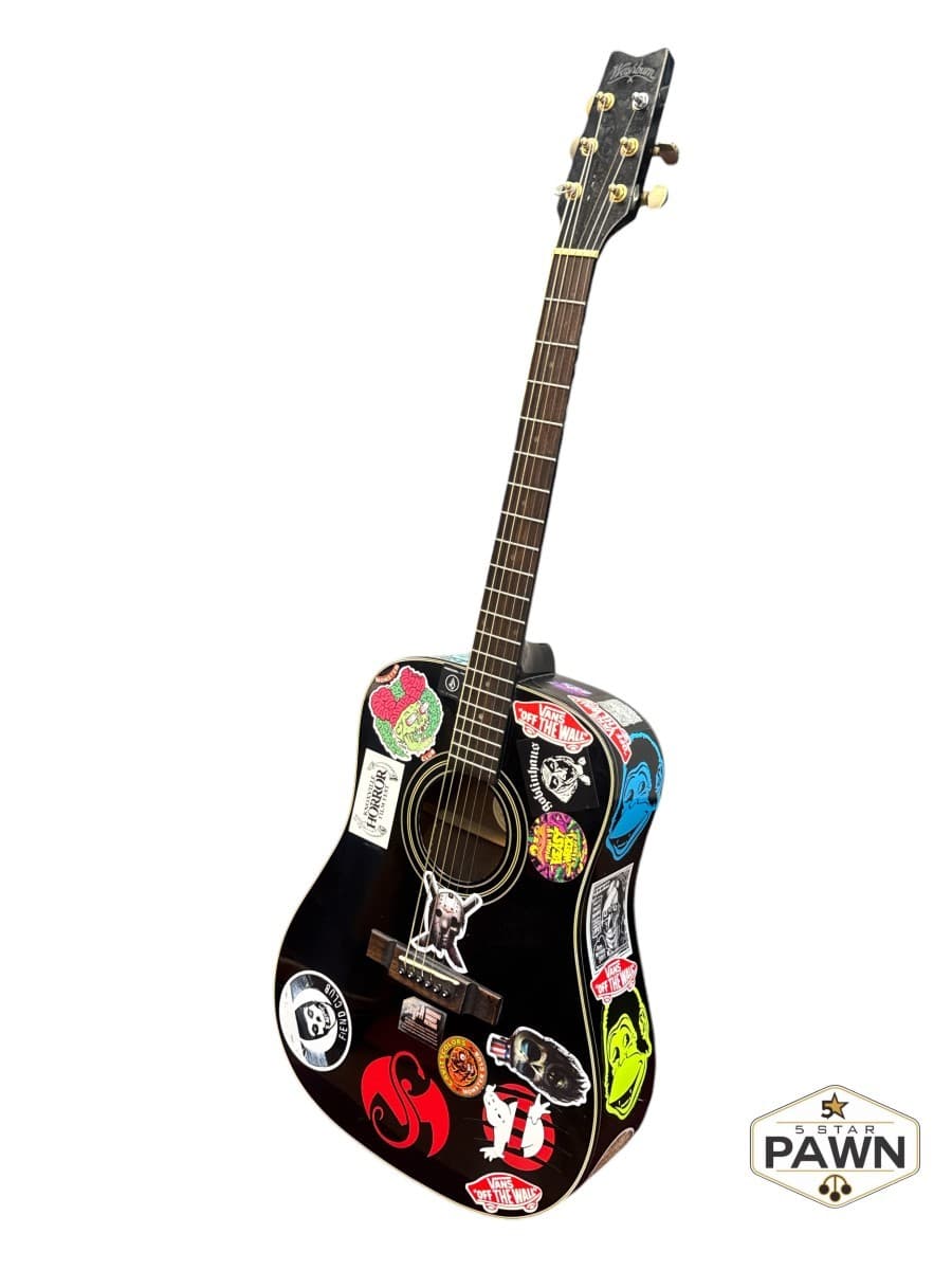 ACOUSTIC GUITAR: WASHBURN GUITARS MODEL D100B, SERIAL NUMBER G000406 (FVS035726)