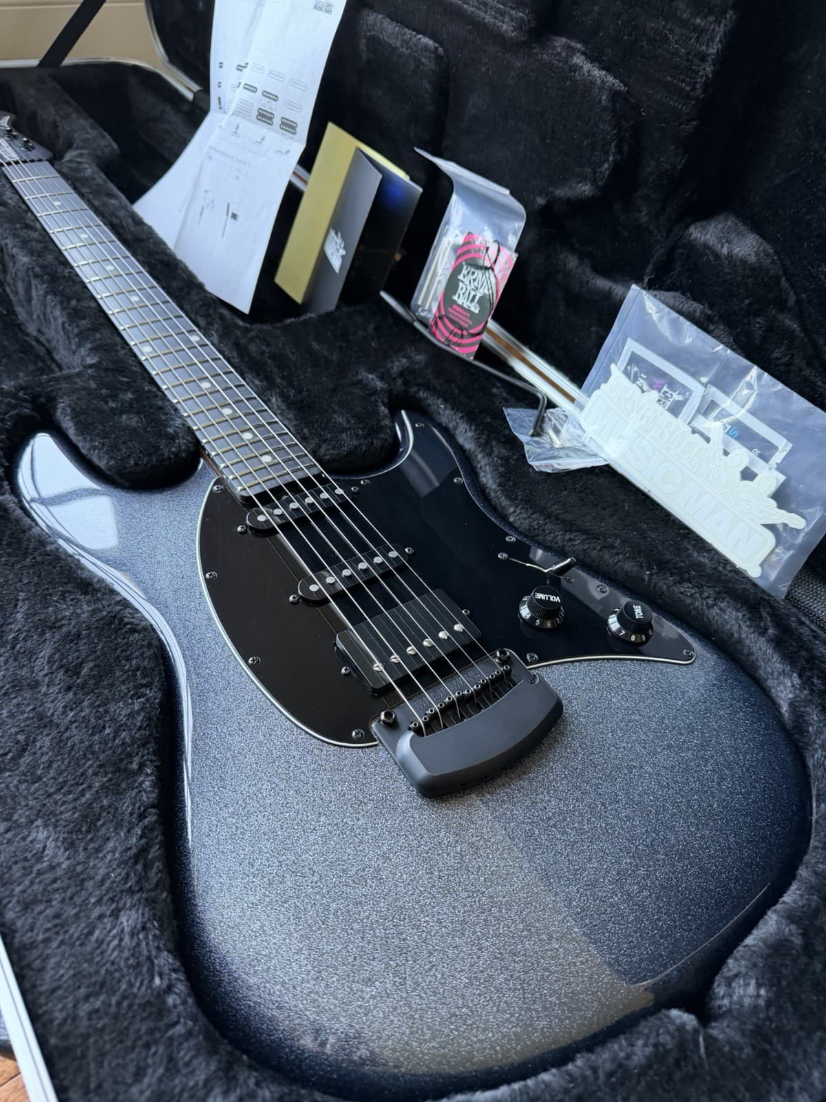 2021 Ernie Ball Music Man Cutlass HSS - Eclipse Dark Night Sparkle
