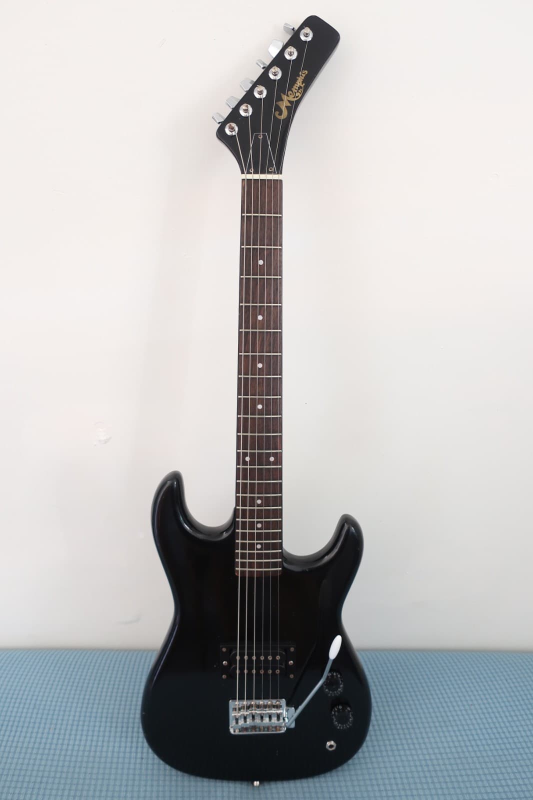 Vintage 1980s Kids Shredder Guitar Memphis Teisco K Mart Brand Mini Black