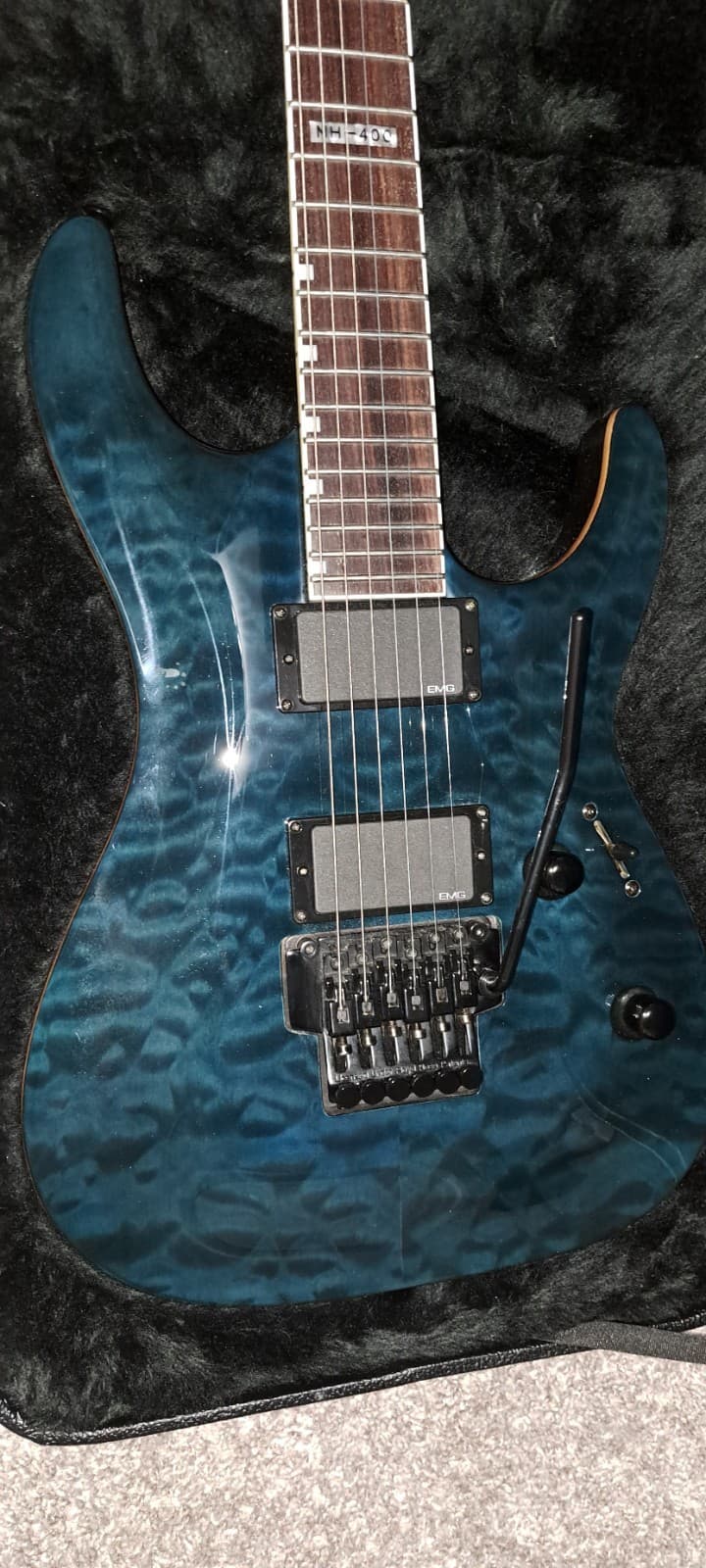 ESP LTD MH-400 6-String Electric Guitar Quilted Top Blue W/ Hardshell Case