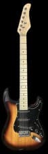 Glarry GST Beginner Electric Guitar Sunset/Brown Finish 3 Single Coil Pickups