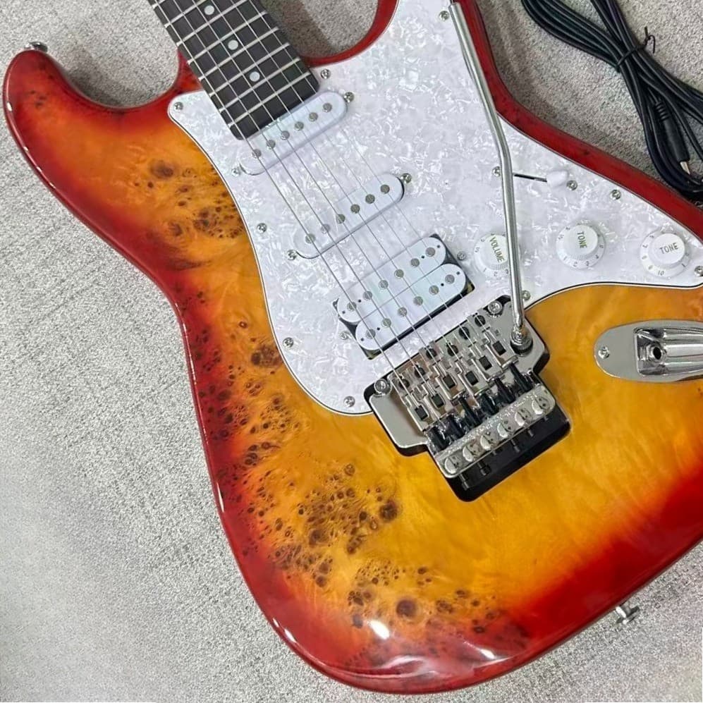 Custom ST Modified Sunburst Electric Guitar Floyd Rose Tremolo SSH Pickup ShipUS