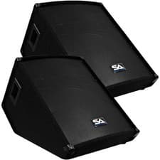 SA-15M Pair of Passive 15" Floor Stage Monitors Wedge Style
