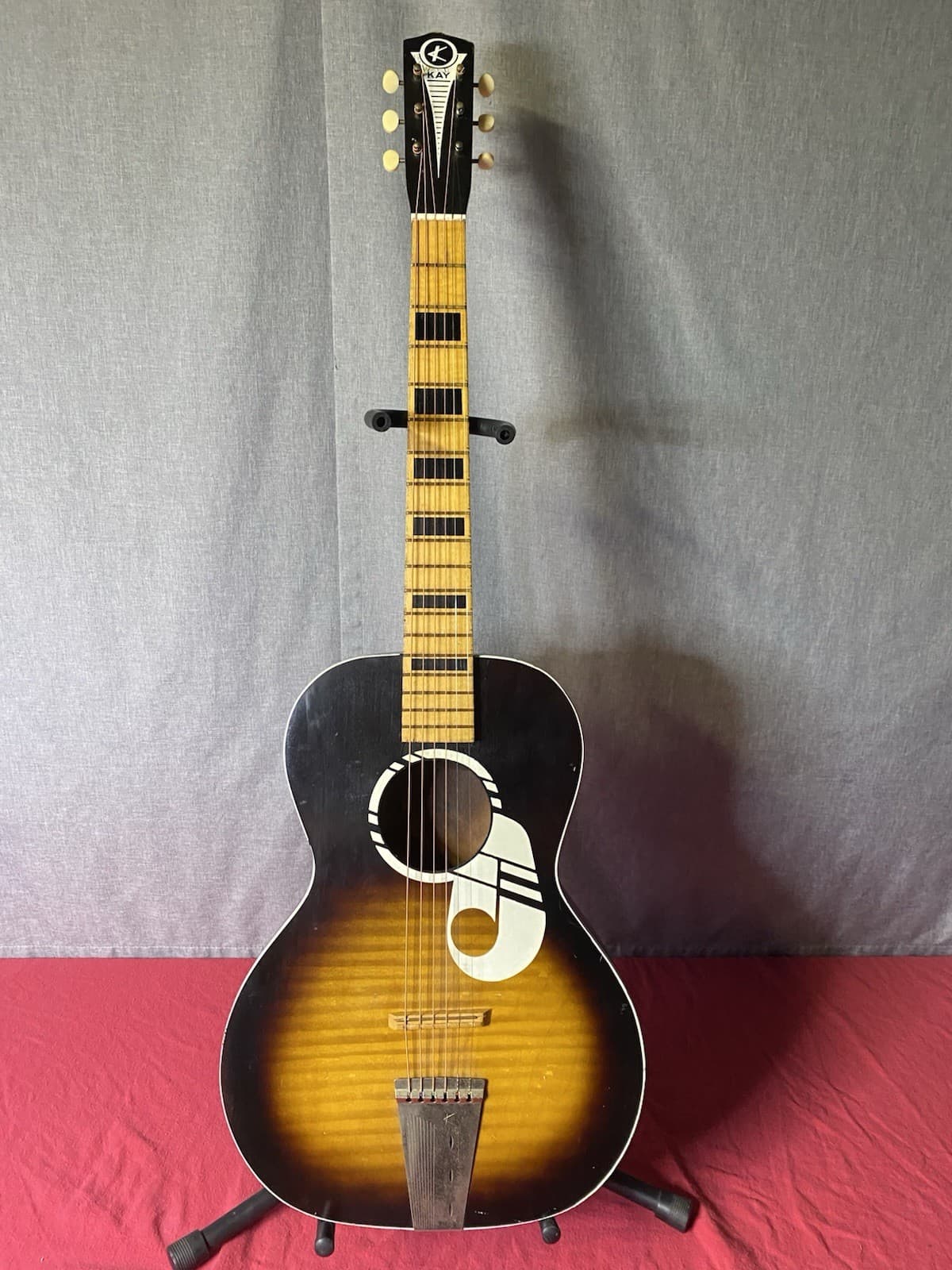 Vintage Kay Parlor Acoustic Guitar Sunburst w/ Case