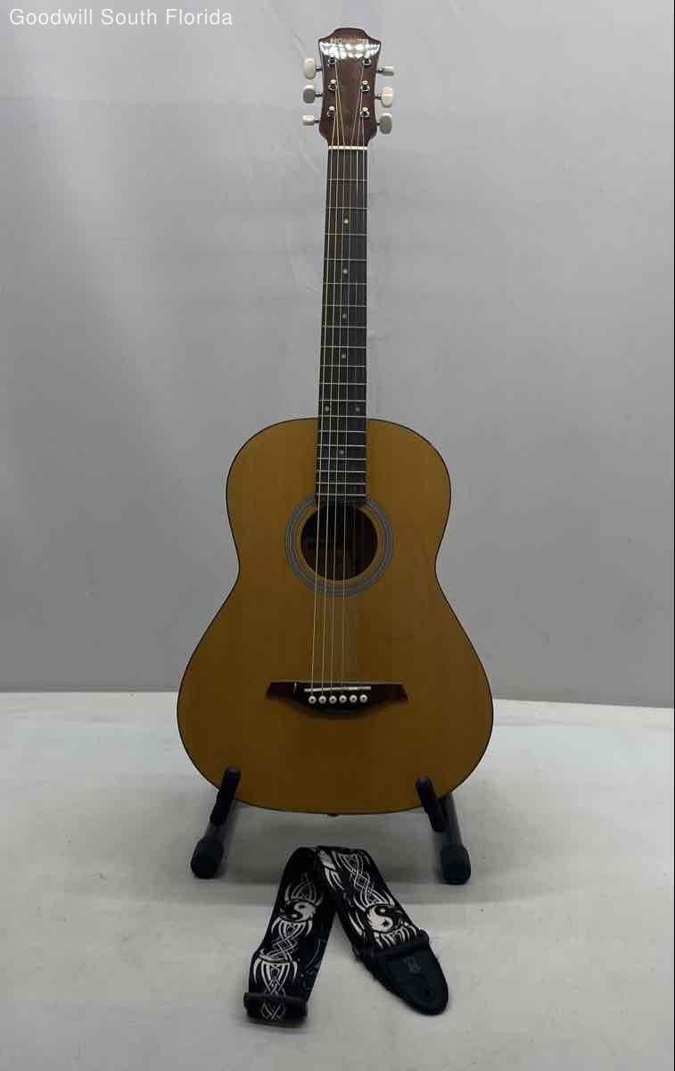 Hohner Model HW03 Brown Six String Acoustic Guitar Instrument With Case