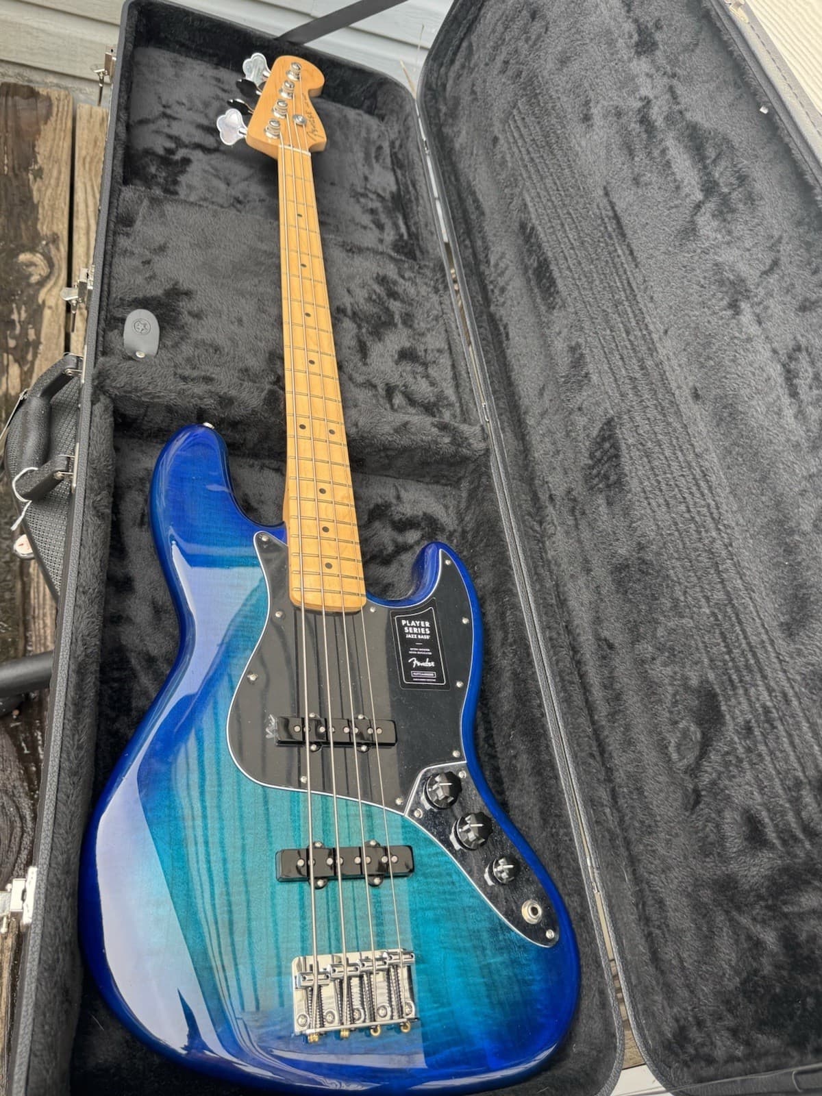 Fender Player Series Jazz Bass Plus Top Blue Burst With Hard Case