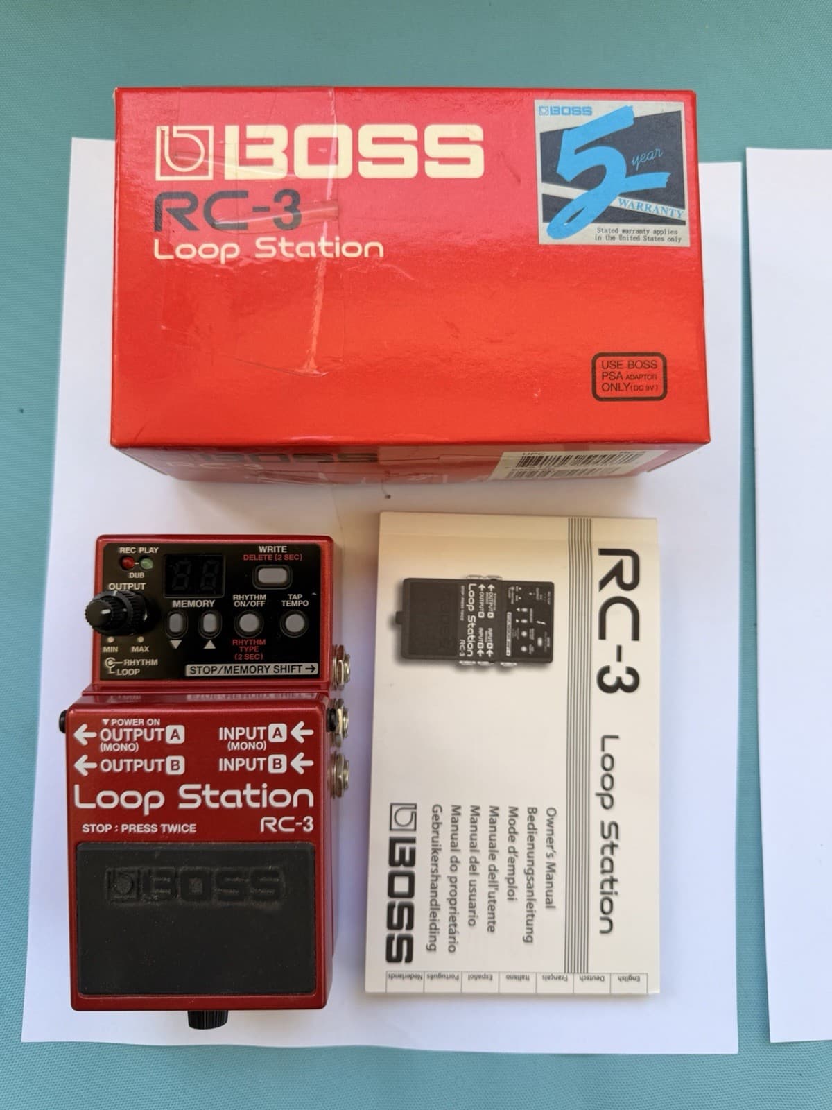 Boss RC-3 Loop Station Looper Pedal for Electric, Acoustic & Bass Guitar