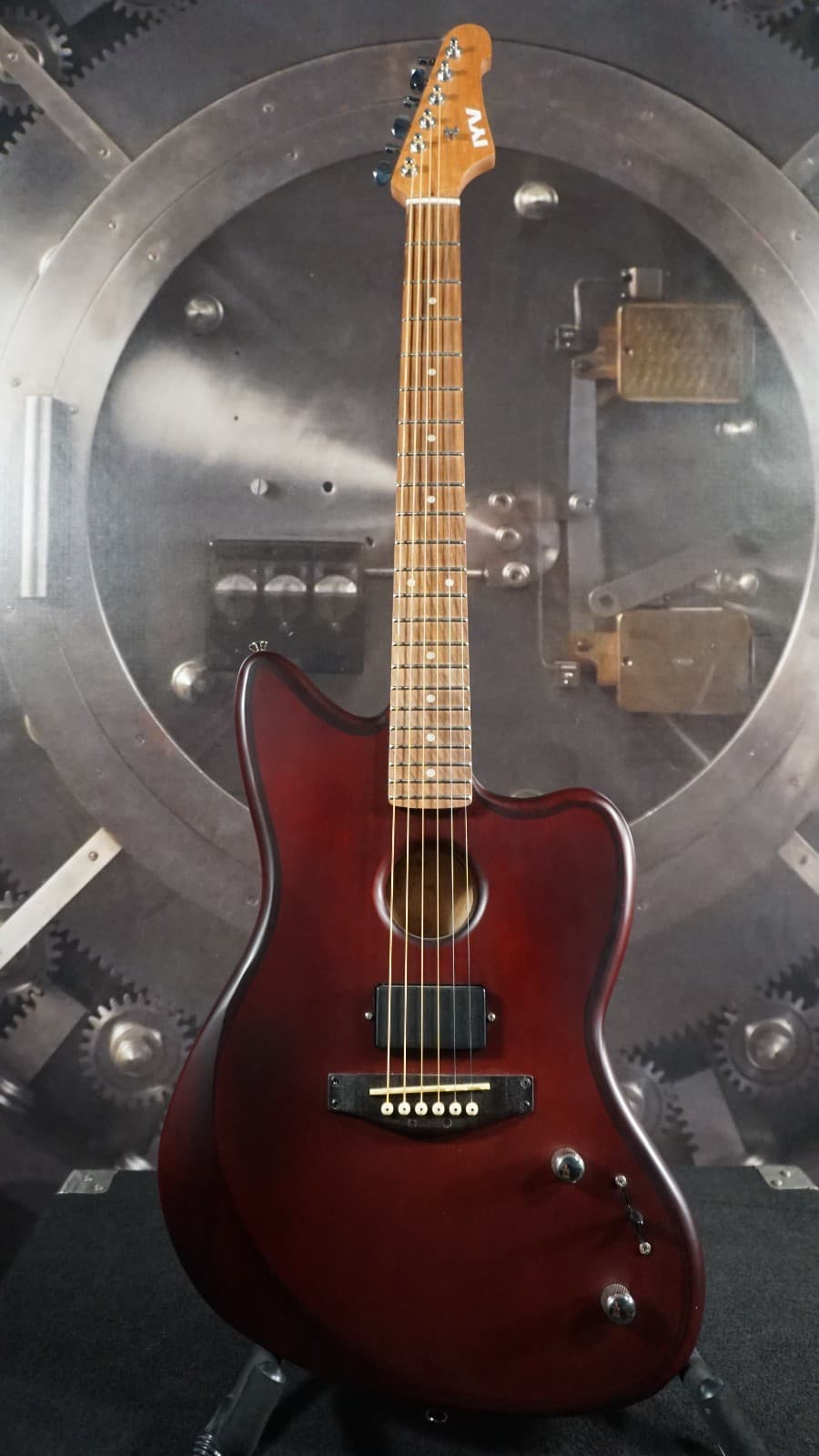 IYV Offset Acoustic-Electric Guitar – Transparent Wine Red – Made in Vietnam